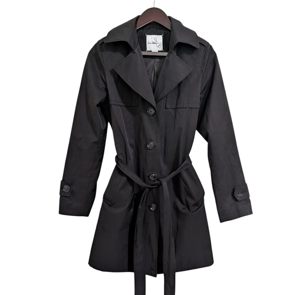 Sam Edelman Black Classic Belted Trench Coat - Size Small